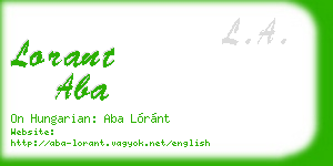 lorant aba business card