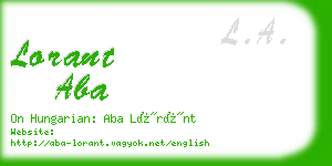 lorant aba business card